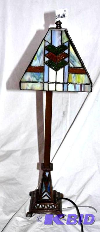 lot 31 image: Beautiful stained glass lamp 24" tall...