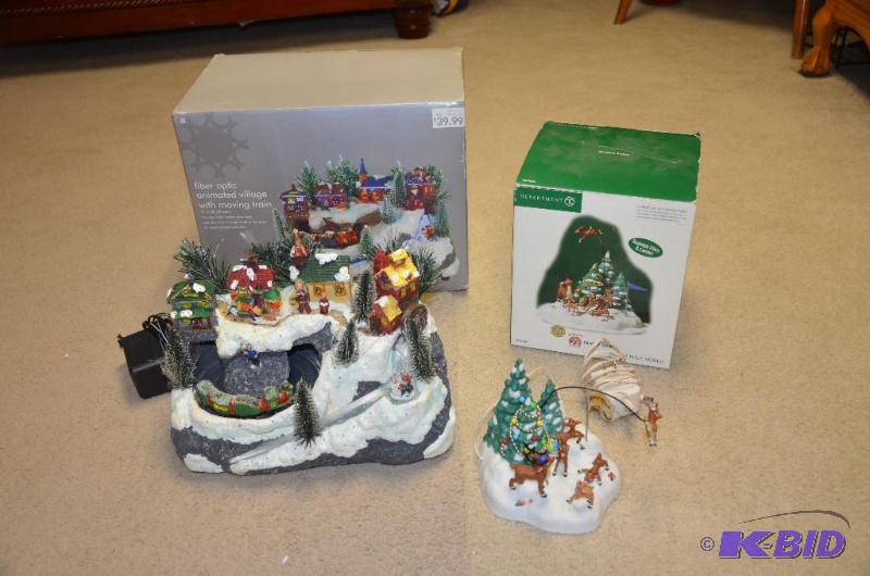 lot 315 image: Fiber optic animated village with moving trai...