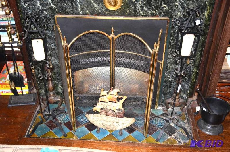 lot 38 image: Antique large Cast Iron Ship doorstop, 2 wrou...