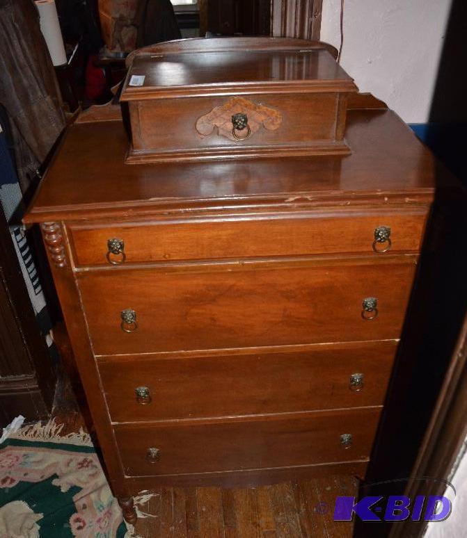 lot 64 image: Vintage wood dresser 19x32x48"...