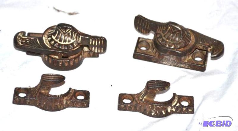 lot 80 image: Antique cast iron lock set...