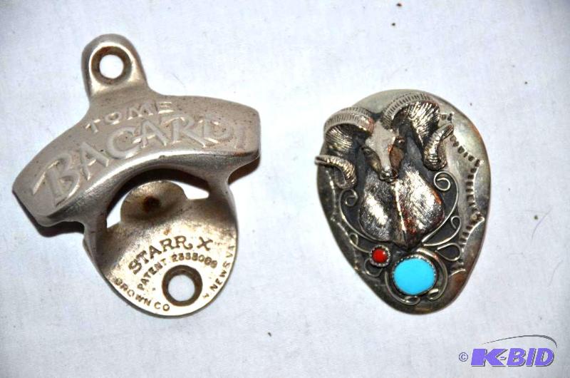 lot 83 image: Rare STARR X Tome Bacardi bottle opener, Turq...