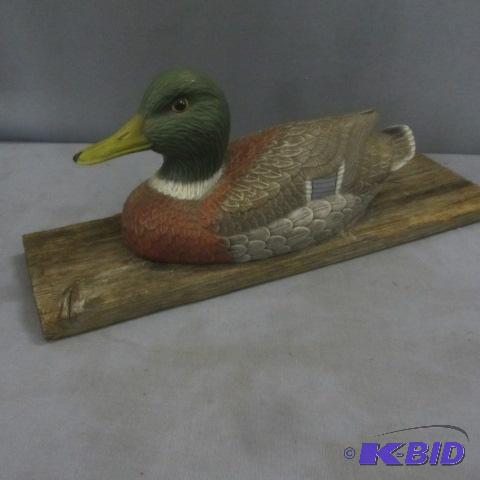 lot 112 image: Mallard on Barn Wood