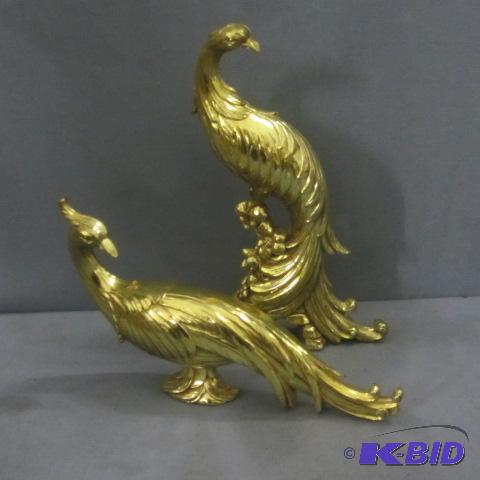 lot 115 image: Pair Golden Peacocks