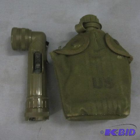 lot 124 image: WWII Flashlight, Vietnam Canteen
