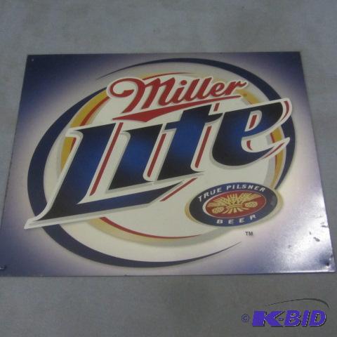 lot 170 image: Miller Lite Beer Tin Sign