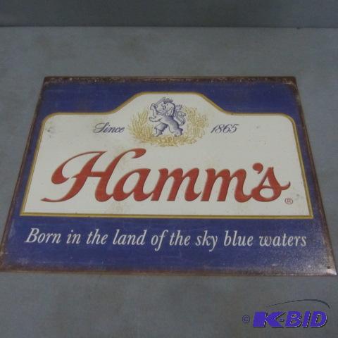 lot 171 image: Hamms Beer Ad Tin Sign