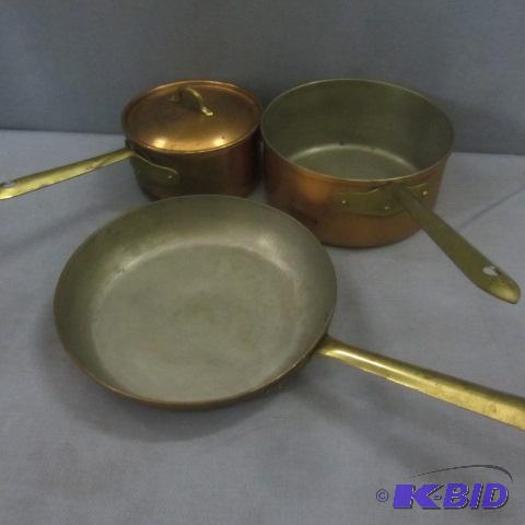 lot 38 image: Copper & Brass Pans