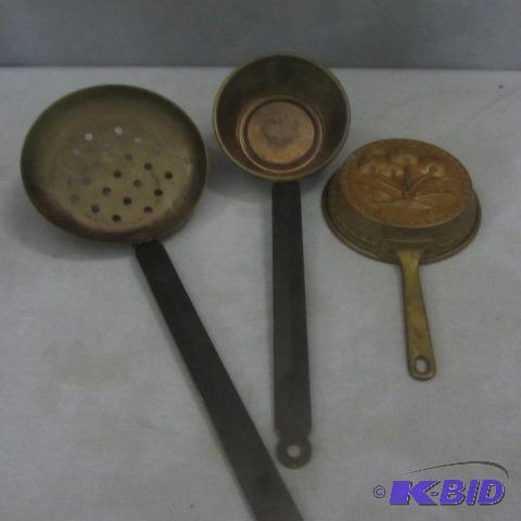 lot 39 image: Copper, Brass Utensils, Pans