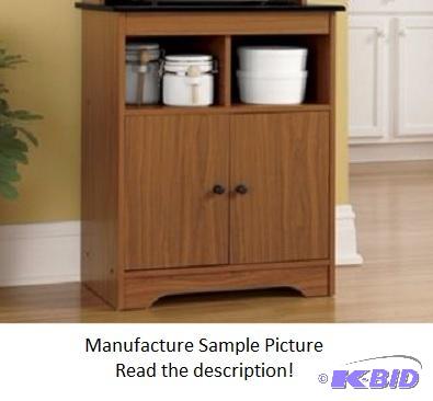 Haley Microwave Stand - Oak finish with black...