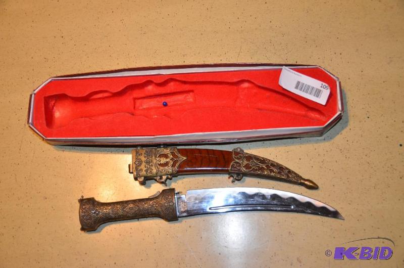 lot 109 image: Ornate knife 14" long...