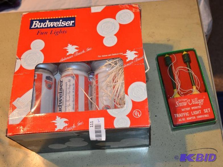 lot 111 image: Collectable lighting -  Budweiser lights...