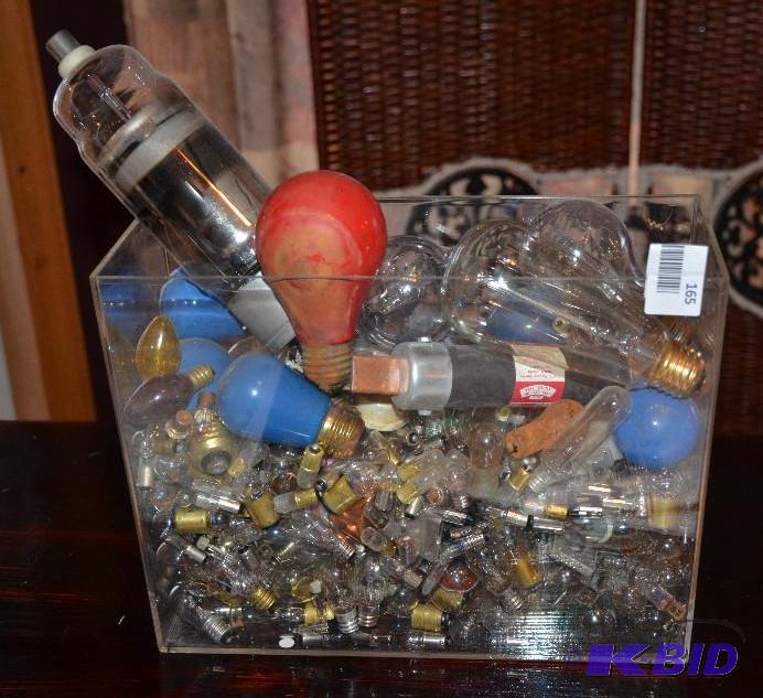 lot 165 image: Large container of unique light bulbs...