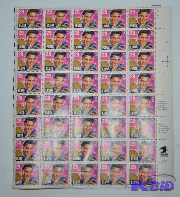lot 217 image: USA commemrative stamp 29 cents Elvis , sheet...