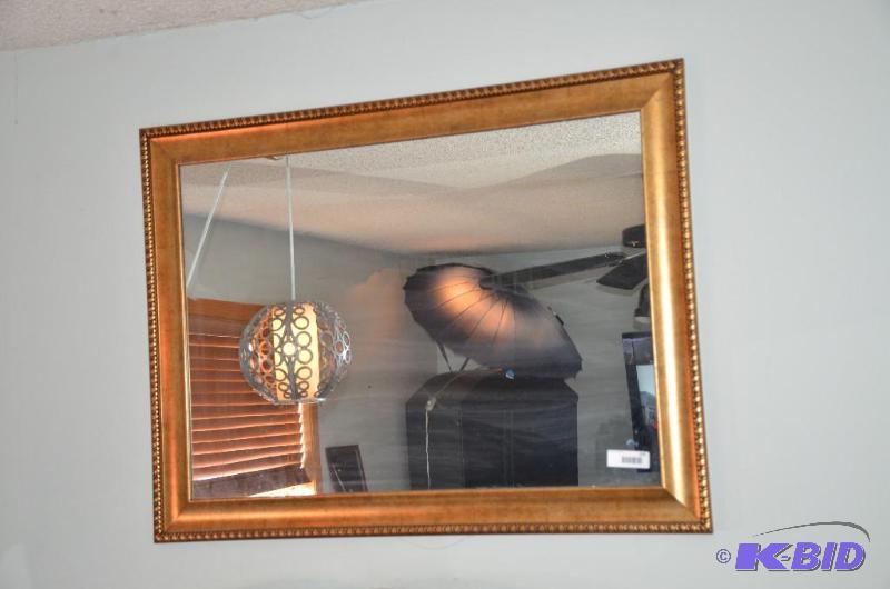 lot 235 image: Framed mirror 39x29"...