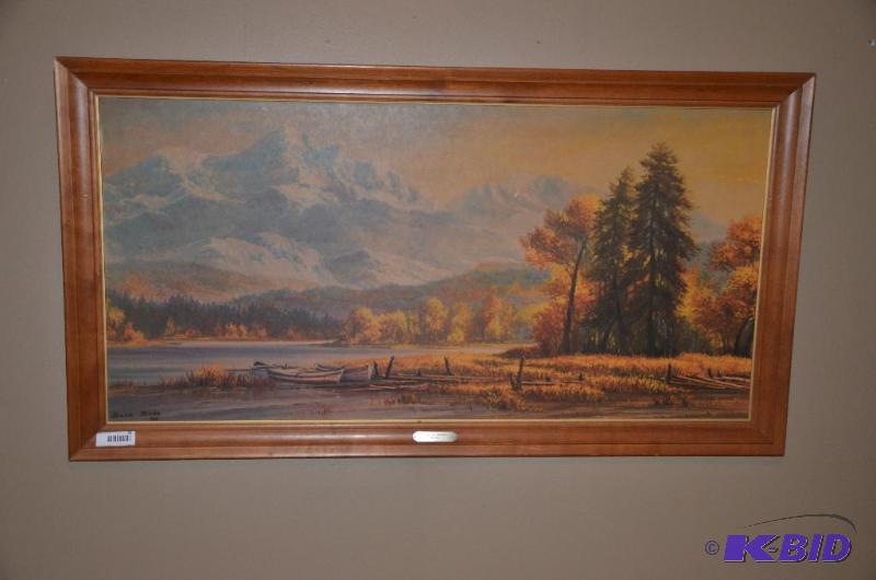 lot 26 image: Framed print Lake Of Thoune Bela Bods 52x28&q...