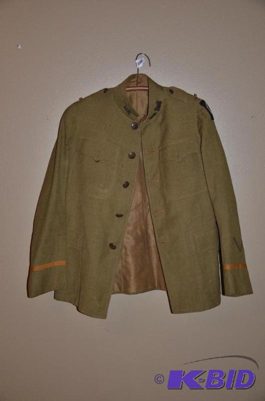 lot 55 image: WW I Era  US Army Uniform jacket in exce...