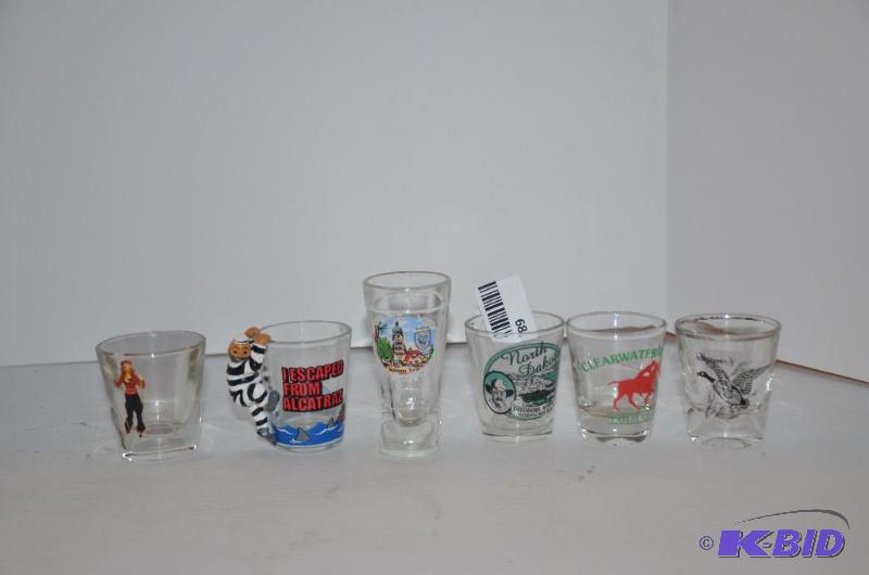 lot 68 image: 6 collectable shot glass...