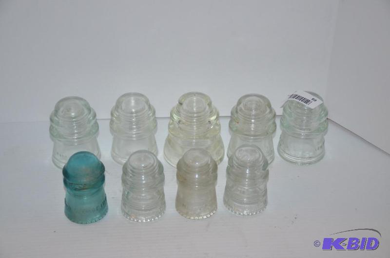 lot 69 image: Vintage glass insulators...