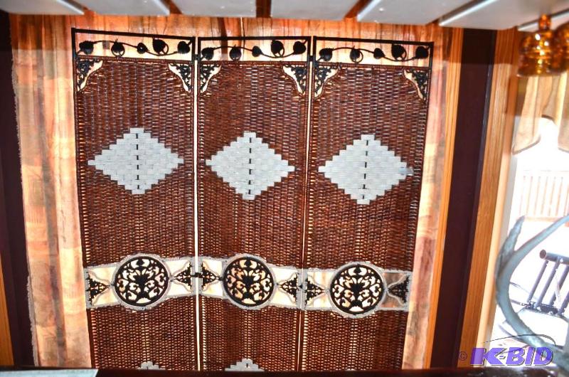 lot 7 image: Cast iron wicker room divider 48x73"...