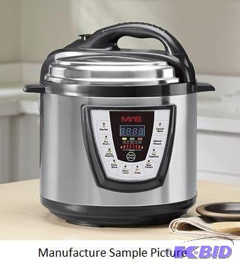 MAS 6 Quart Pressure Cooker - Silver and blac...