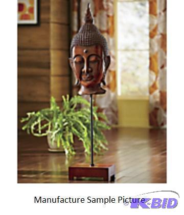 Buddha Head on Stand - Carved wooden - 44&quo...