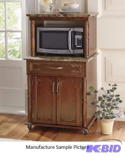 Canova Microwave Cart - Faux marble accents, ...