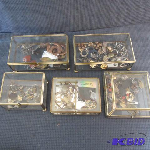 Brass & Glass Dresser Boxes