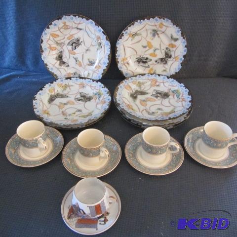 Butterfly Plates, Demi & Geisha Cups