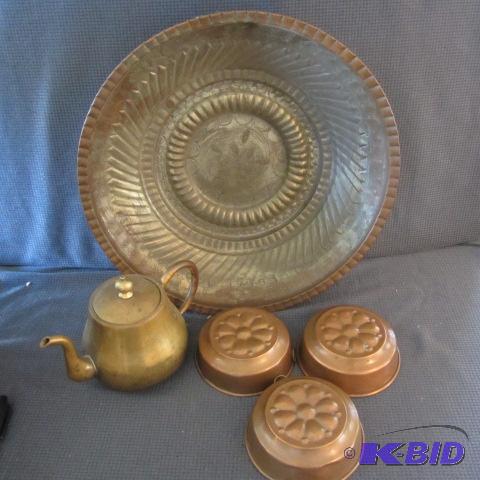 Copper Molds, Brass Teapot