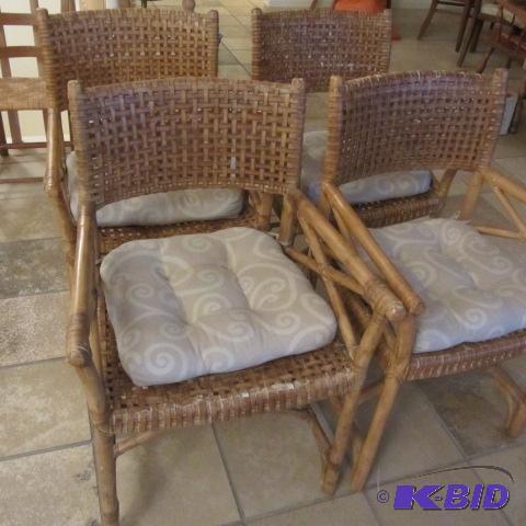 Four Cane & Rattan Chairs