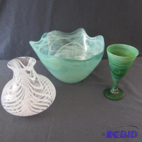 Fancy Glass Bowl & Vases