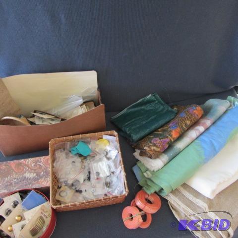Sewing Buttons, Notions & Fabric
