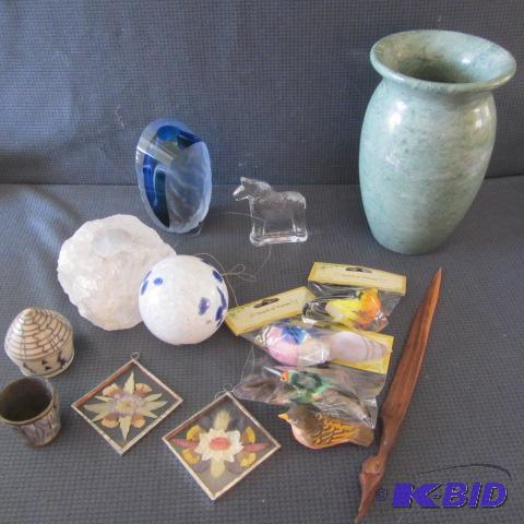 Marble & Glass Vases, Dala Horse