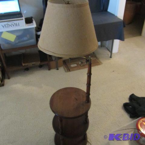 Wood Floor Lamp  Table