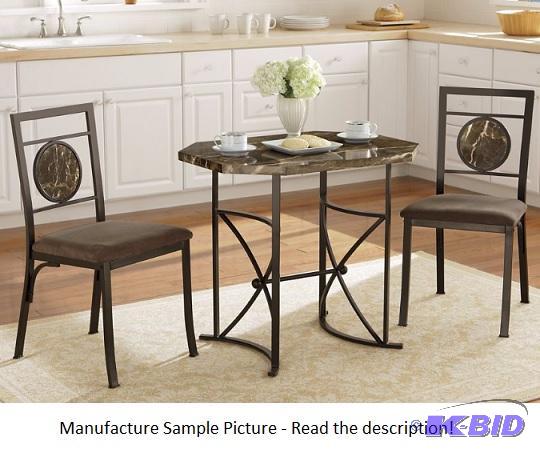 Three Piece Faux Marble Dining Set -&nbspA g...
