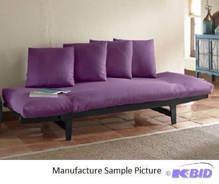 Lounger Sofa Bed - Black frame with purple cu...