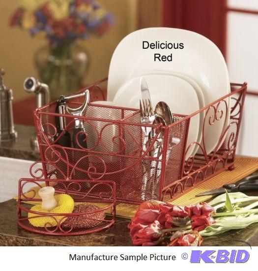 Scroll Dish and Sponge Rack - Delicious Red -...