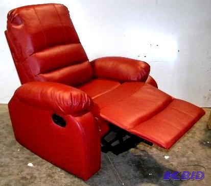 Red Like Leather Super Soft Pillowtop Recline...
