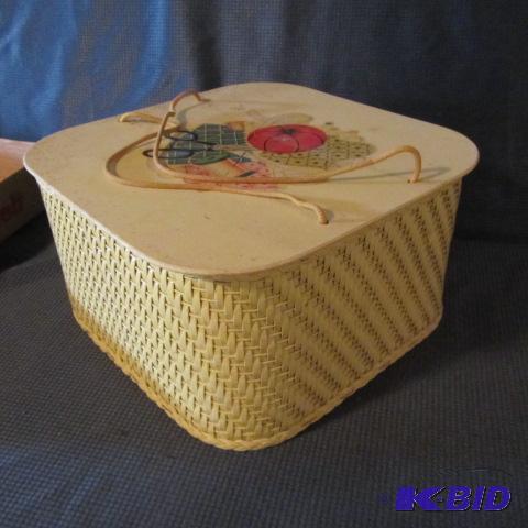 Vintage Wicker Sewing Basket
