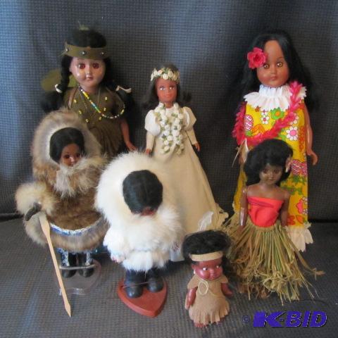 Hawaiian, Native American, Eskimo Dolls