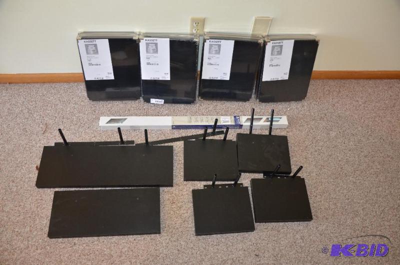 lot 145 image: Kassett storage boxes 11x13x7", wall she...