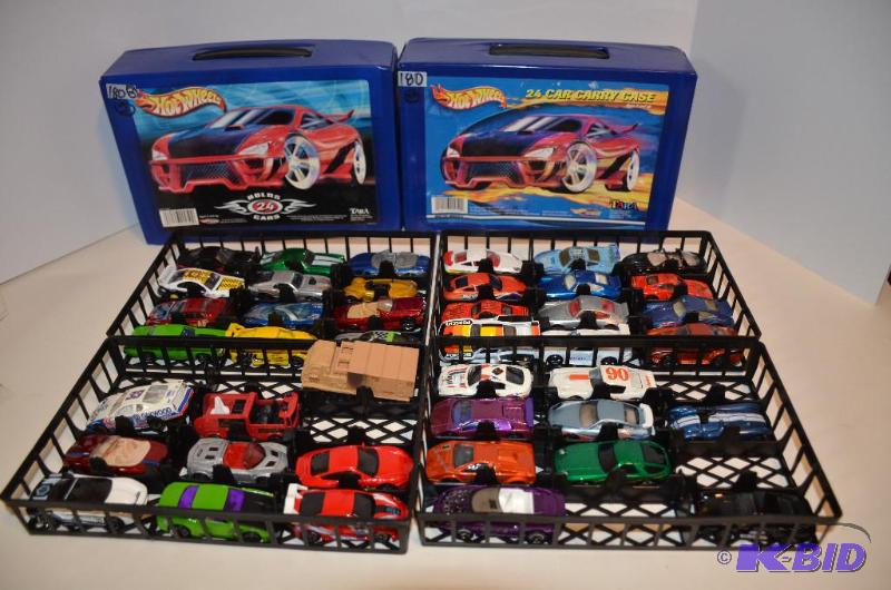 lot 180 image: 2 boxes Hot Wheels - 42 Hot Wheels cars in ve...