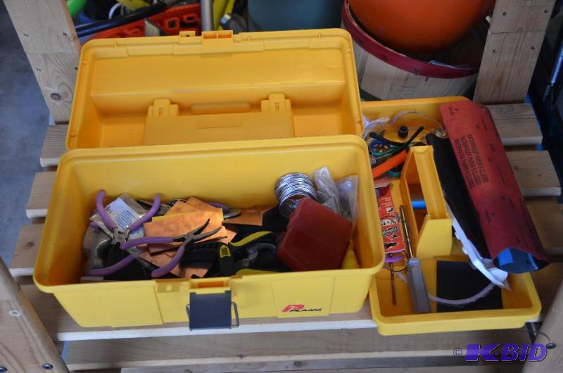lot 196 image: Tool box with contents, tools...