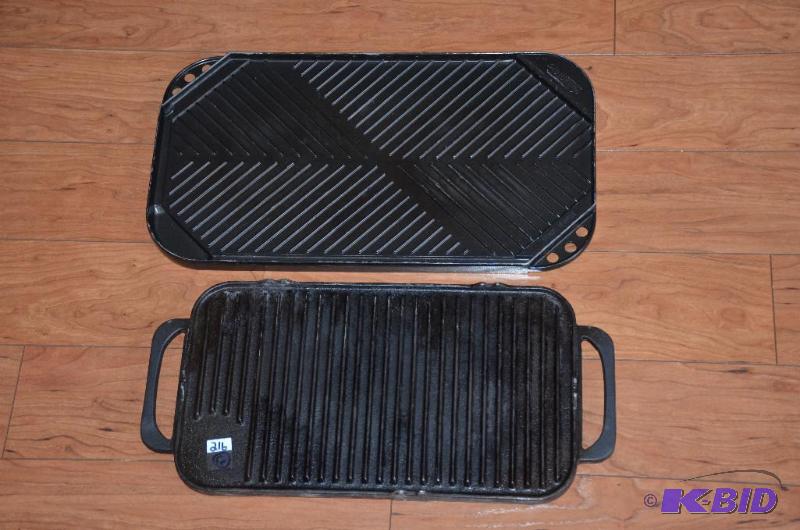 lot 216 image: Cast iron griddles...