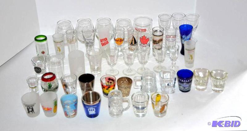 lot 23 image: Large lot of shot glasses. Aprox 35 shot gla...