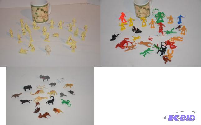 lot 231 image: Toy cowboy & Indian set, people set, anim...