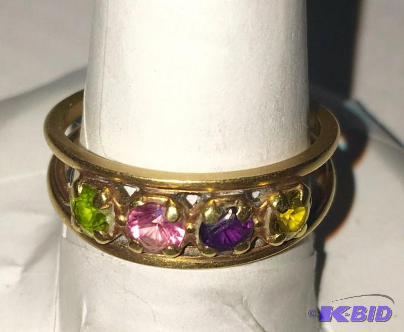 lot 3B image: 14k GOLD Ring with gemstones- We have 2 of th...