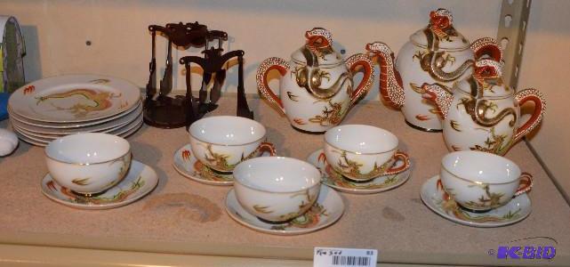 lot 83 image: Tea set by Kutami Japan Rare lithophane ceram...