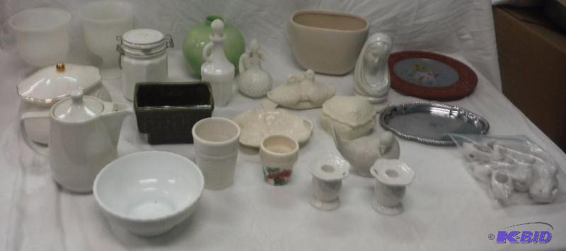 Assorted Milk Glass